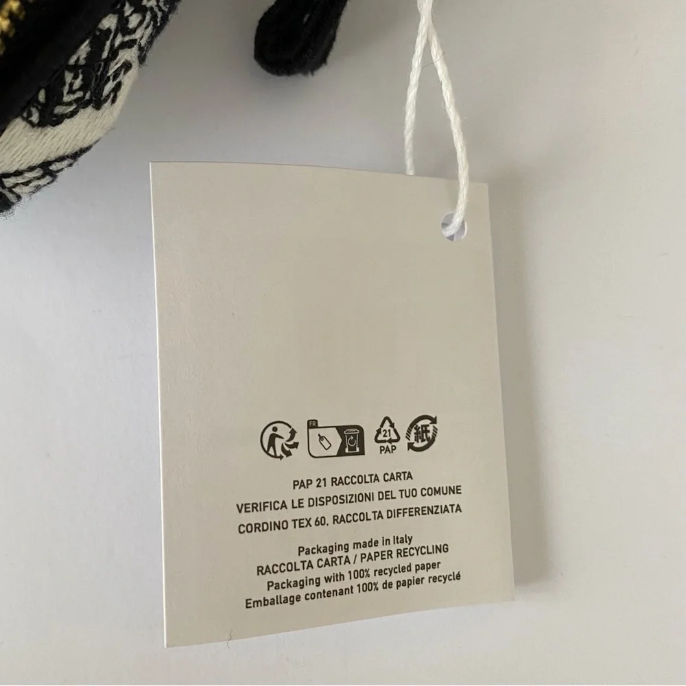 NWT Christian Dior Made in Italy Black White Plan de Paris Pouch Makeup Bag - Picture 10 of 16